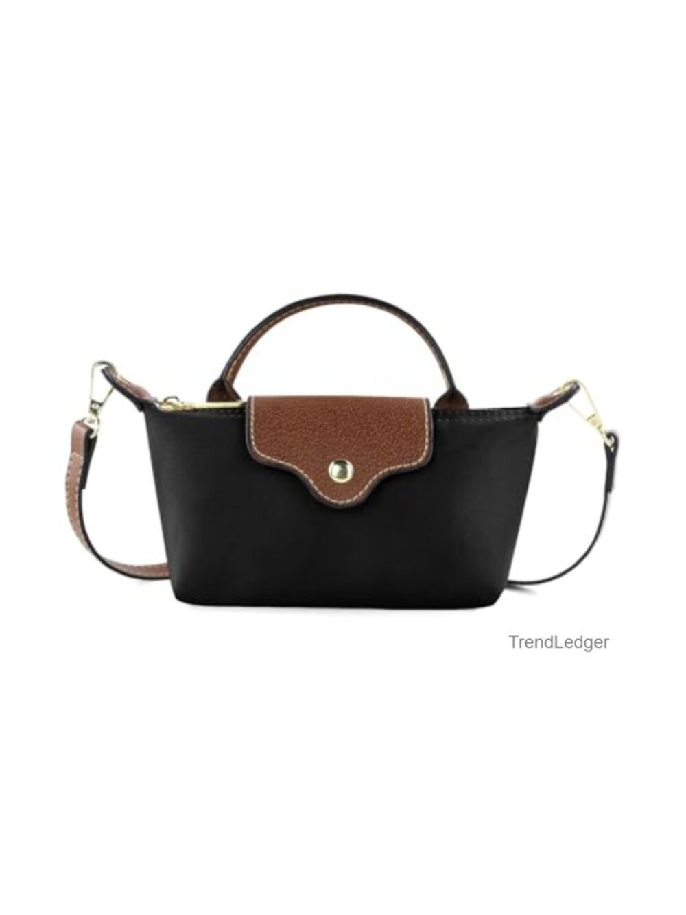 Nylon Faux Leather Mini Crossbody Bag Small Satchel Adjustable Strap